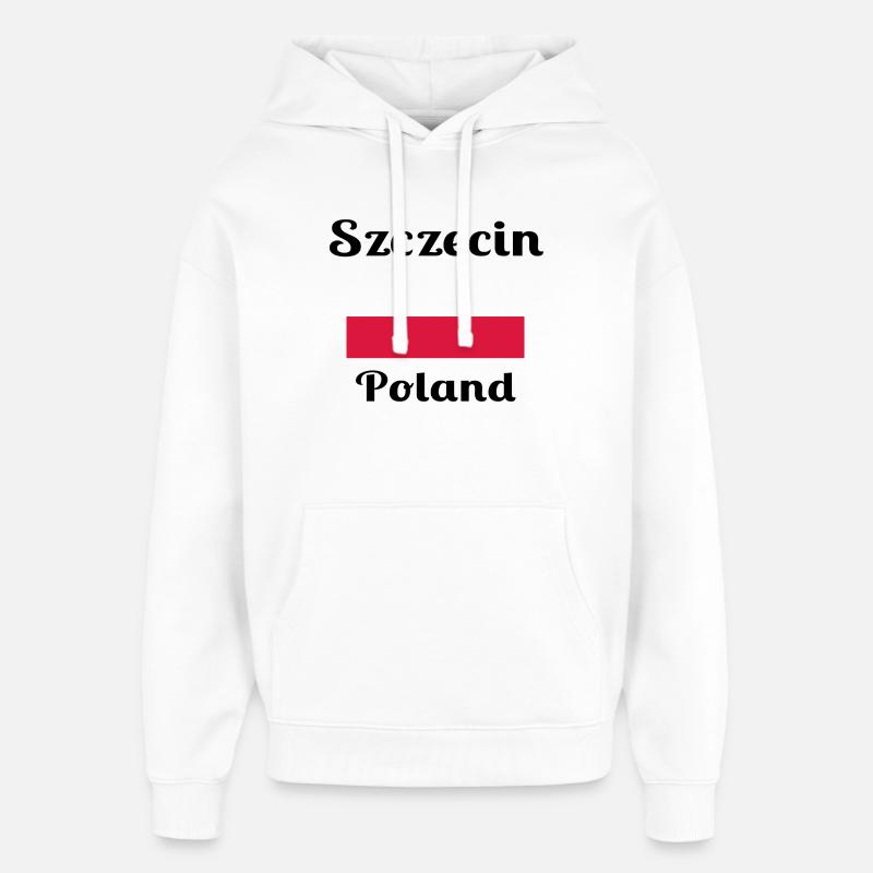Szczecin Pologne - Imprimés élégants - Sweat à capuche unisexe Stanley/Stella Oversized - blanc