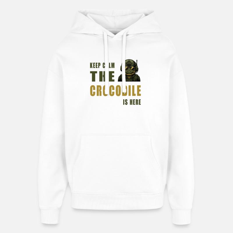 Krokodil im Einsatz – Keep Calm - Oversized Unisex Hoodie von Stanley/Stella - Weiß