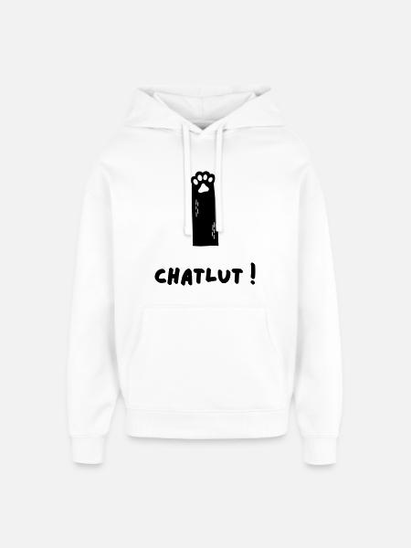 Die Katze, die Chatlut sagt - Oversized Unisex Hoodie von Stanley/Stella - Weiß