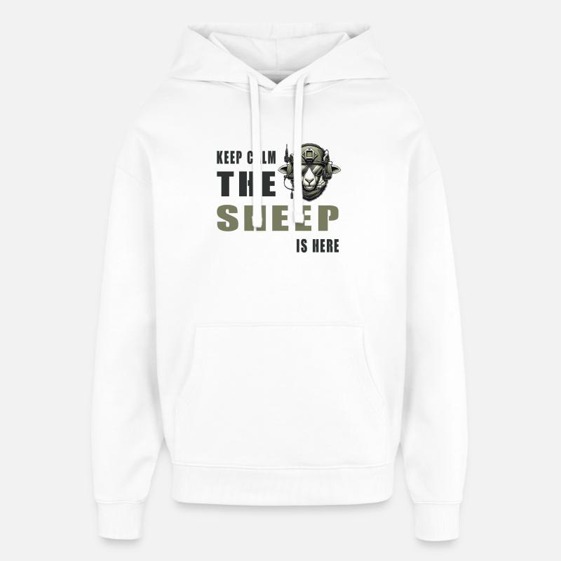 Mouton – Conception Keep Calm - Sweat à capuche unisexe Stanley/Stella Oversized - blanc