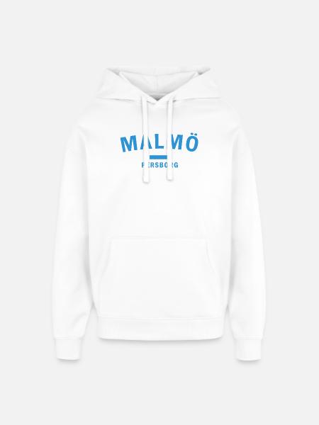 Malmö City skyline in pastel colours - Oversized Unisex Hoodie by Stanley/Stella - white