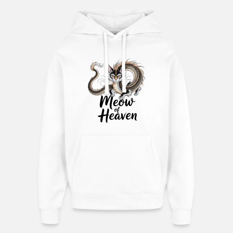 Chat dragon - Sweat à capuche unisexe Stanley/Stella Oversized - blanc