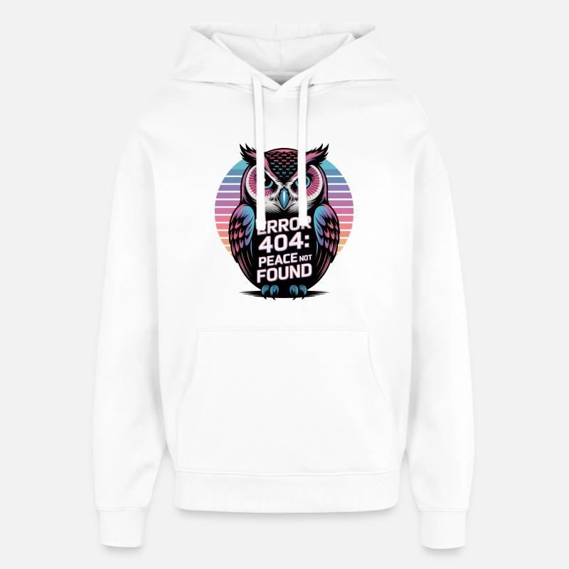 Friedlicher Eulen-Fehler 404 T-Shirt - Oversized Unisex Hoodie von Stanley/Stella - Weiß