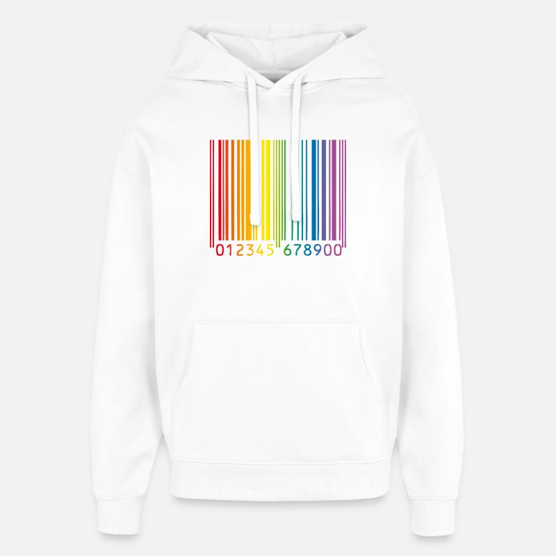 Code-barres gay - Sweat à capuche unisexe Stanley/Stella Oversized - blanc