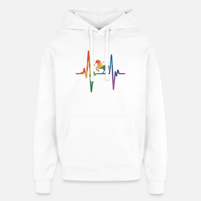 Cheval - Sweat à capuche unisexe Stanley/Stella Oversized - blanc