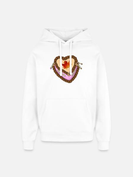 Herbst Cremeals Herz süsses  - Oversized Unisex Hoodie von Stanley/Stella - Weiß