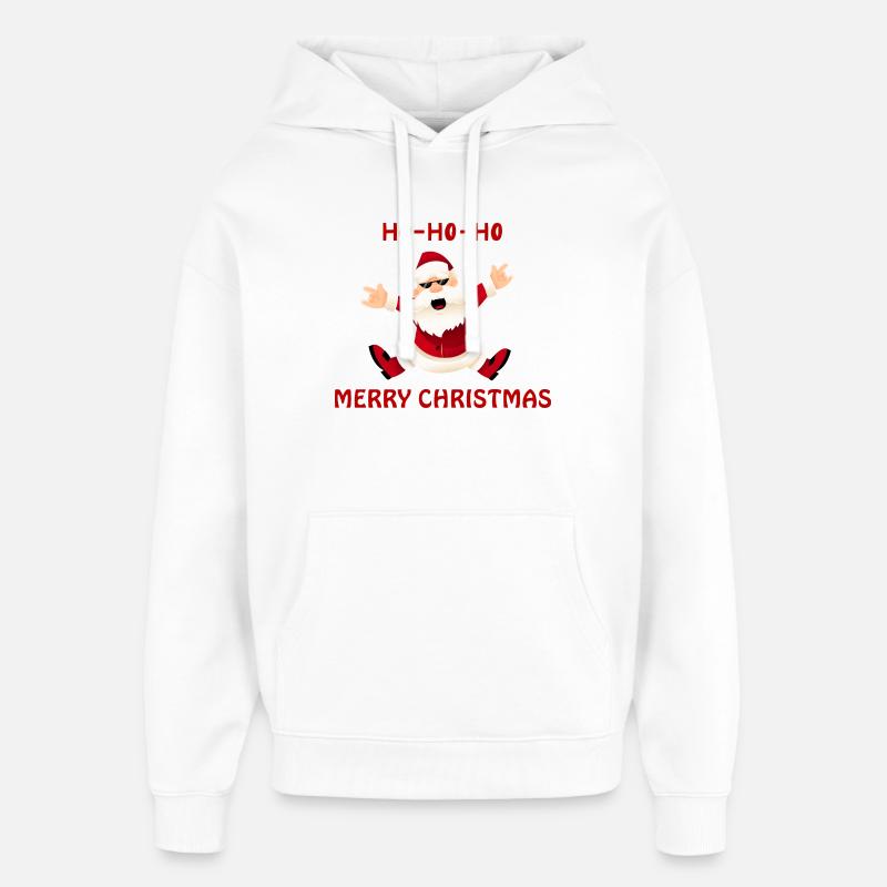 Fröhlicher springender Santa - Oversized Unisex Hoodie von Stanley/Stella - Weiß