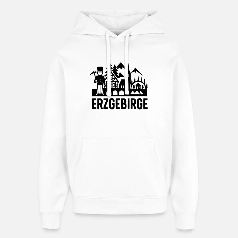 Erzgebirge typisch Silhouette - Oversized Unisex Hoodie von Stanley/Stella - Weiß