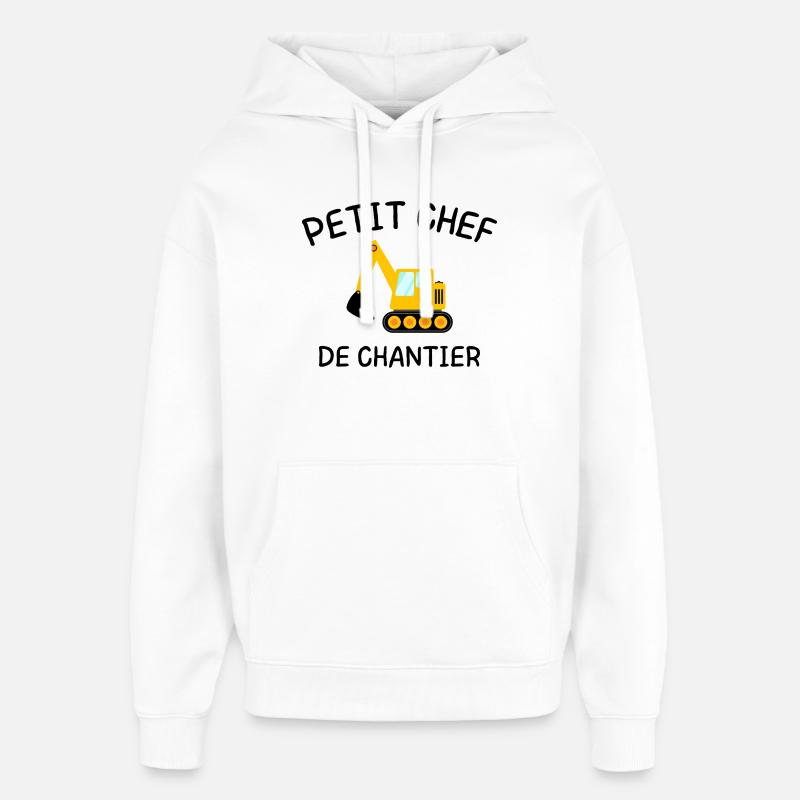 Kleiner Baustellenleiter Baumaschinenbagger - Oversized Unisex Hoodie von Stanley/Stella - Weiß
