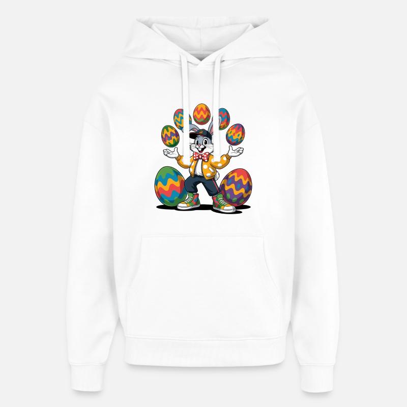 Bunter Osterhase mit farbigen Eiern - Oversized Unisex Hoodie von Stanley/Stella - Weiß