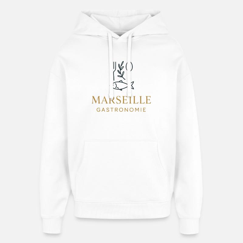 Marseille Gastronomie Bouillabaisse Design Poisson - Sweat à capuche unisexe Stanley/Stella Oversized - blanc