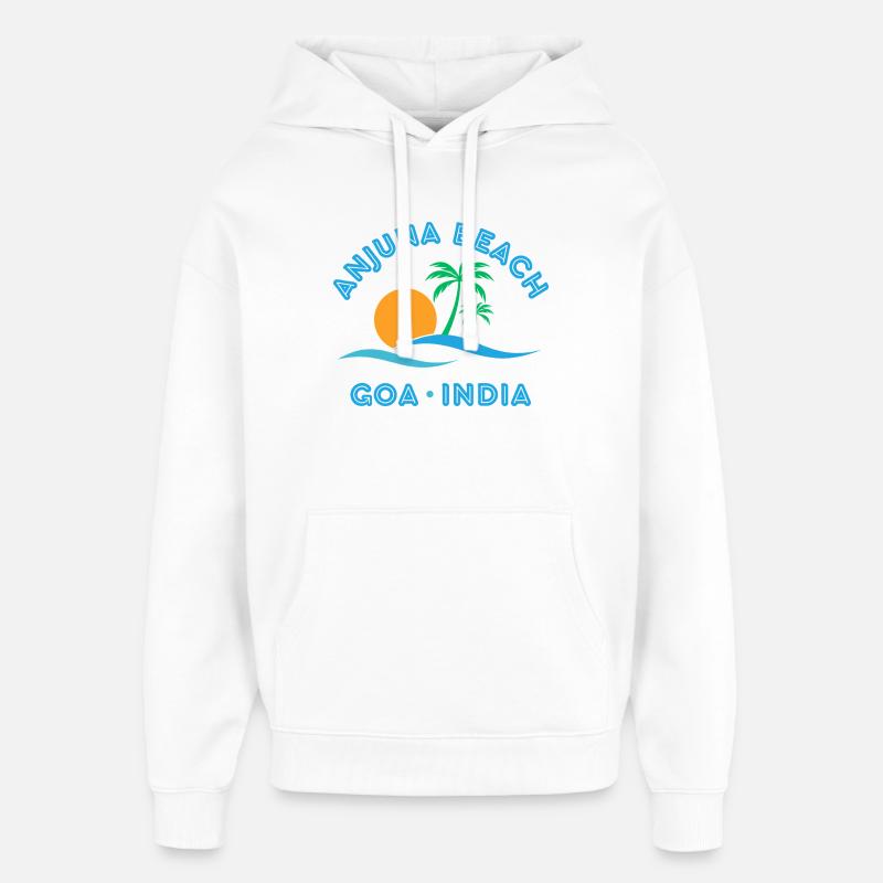 Plage d’Anjuna Goa Coucher de soleil - Sweat à capuche unisexe Stanley/Stella Oversized - blanc