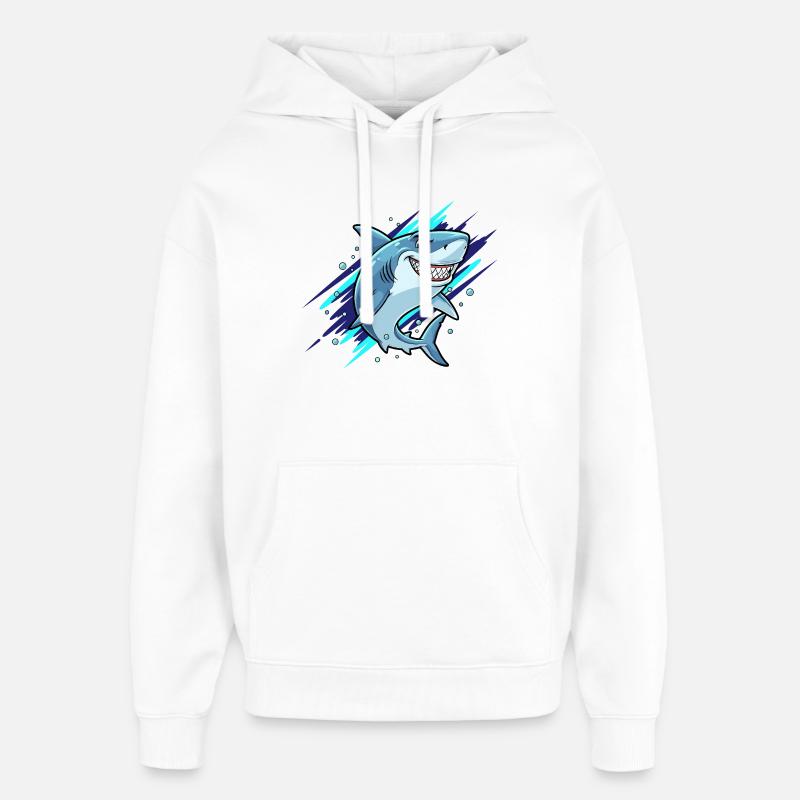 Sprinteur Rieur du Requin - Sweat à capuche unisexe Stanley/Stella Oversized - blanc
