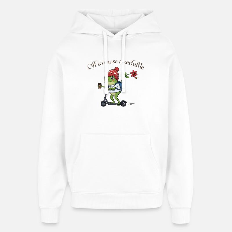 Grenouille sur le scooter : Agitation - Sweat à capuche unisexe Stanley/Stella Oversized - blanc