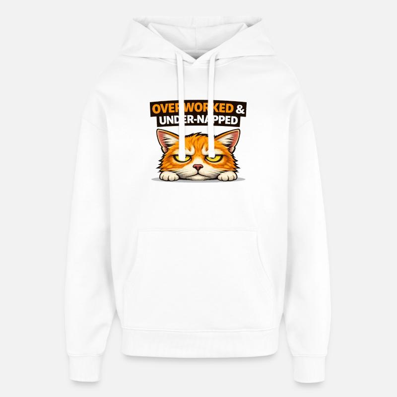 Surmené et sous-dormi - Sweat à capuche unisexe Stanley/Stella Oversized - blanc