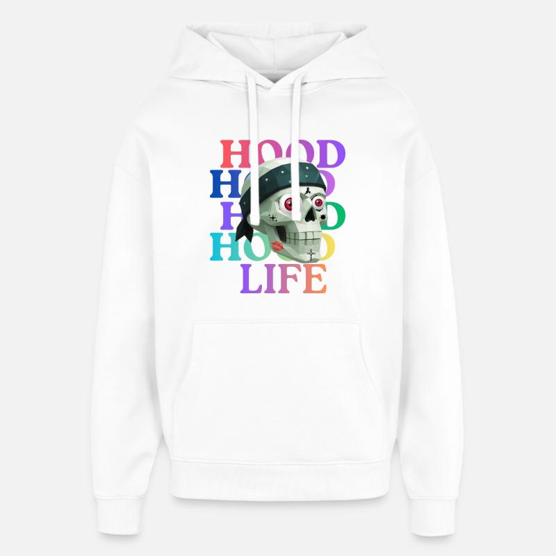Hood Life Skull design de T-shirt. - Sweat à capuche unisexe Stanley/Stella Oversized - blanc