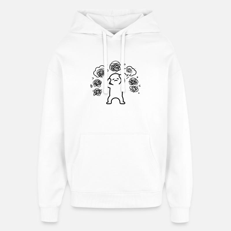 overthinkers et introvertis, surmenage mental - Sweat à capuche unisexe Stanley/Stella Oversized - blanc