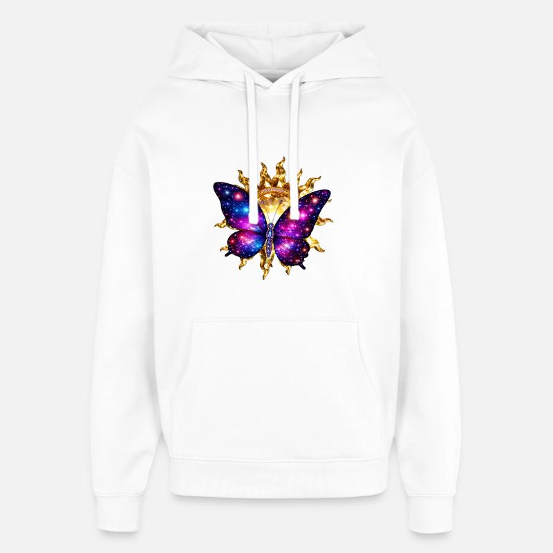 Monde du Soleil – Lumière Cosmique Éternelle - Sweat à capuche unisexe Stanley/Stella Oversized - blanc