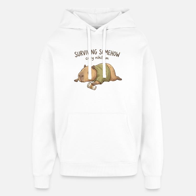Kuscheliger Nihilismus Capybara - Oversized Unisex Hoodie von Stanley/Stella - Weiß