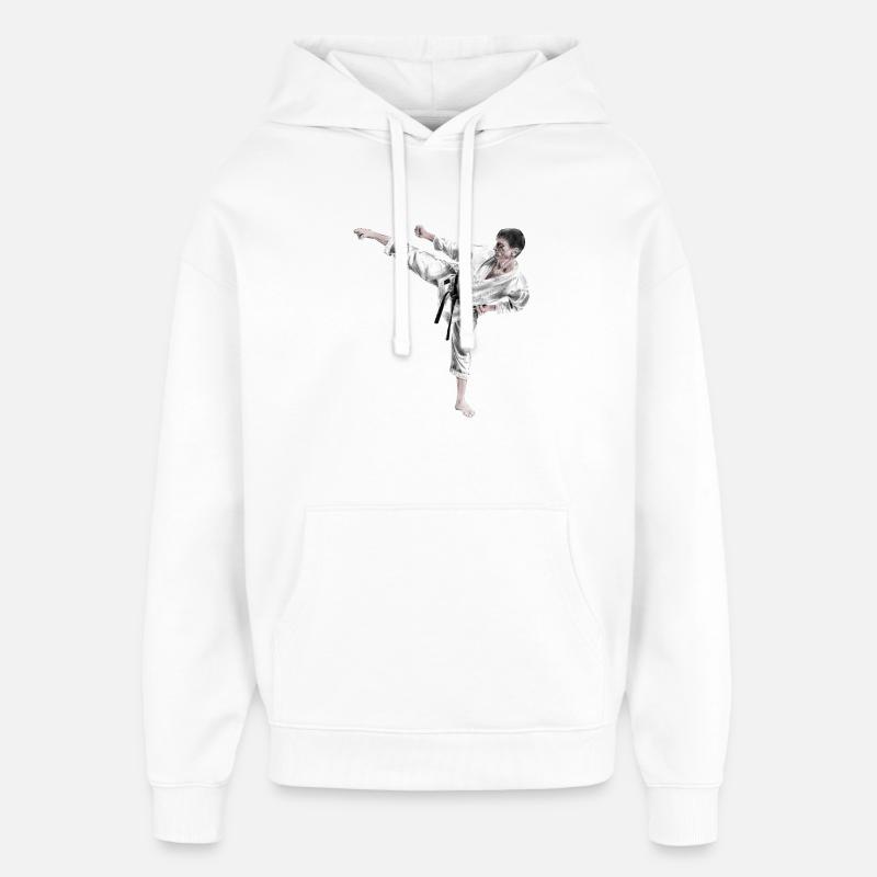 karate - Sweat à capuche unisexe Stanley/Stella Oversized - blanc