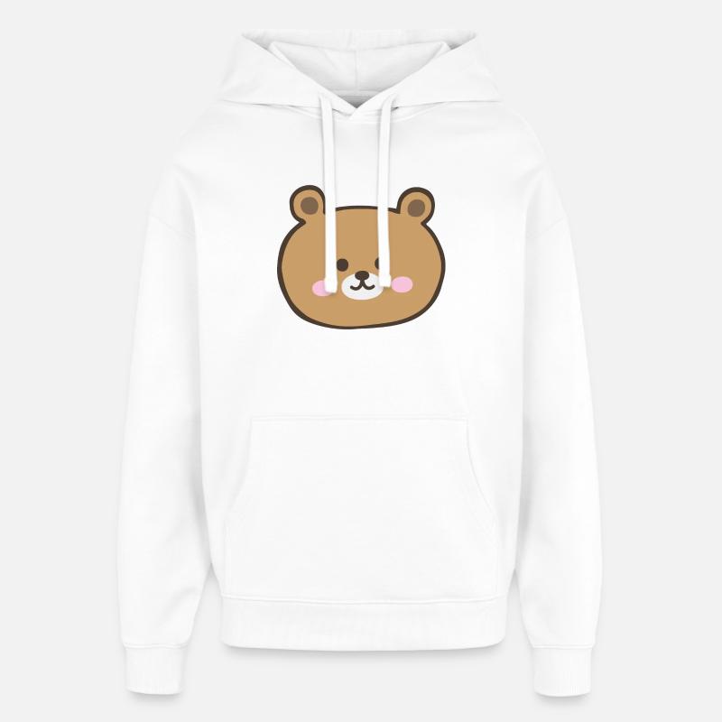Visage d’ours - Sweat à capuche unisexe Stanley/Stella Oversized - blanc
