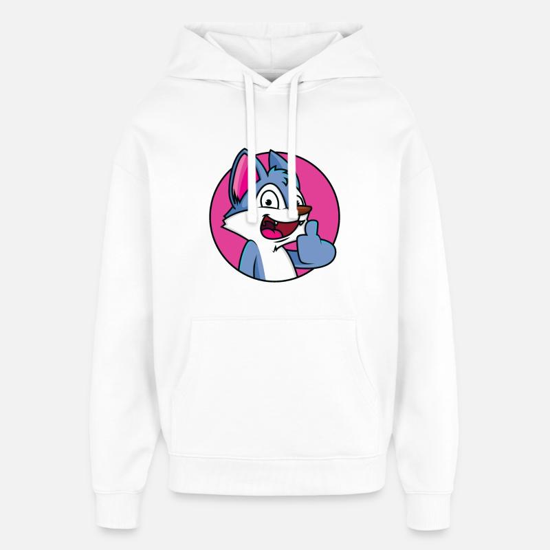Pouce levé loup - Sweat à capuche unisexe Stanley/Stella Oversized - blanc