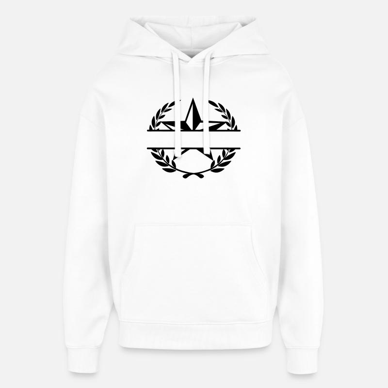 Stern im Lorbeerkranz Monogramm - Oversized Unisex Hoodie von Stanley/Stella - Weiß