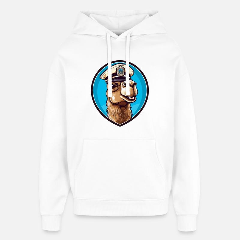 Kamel Polizei - Oversized Unisex Hoodie von Stanley/Stella - Weiß