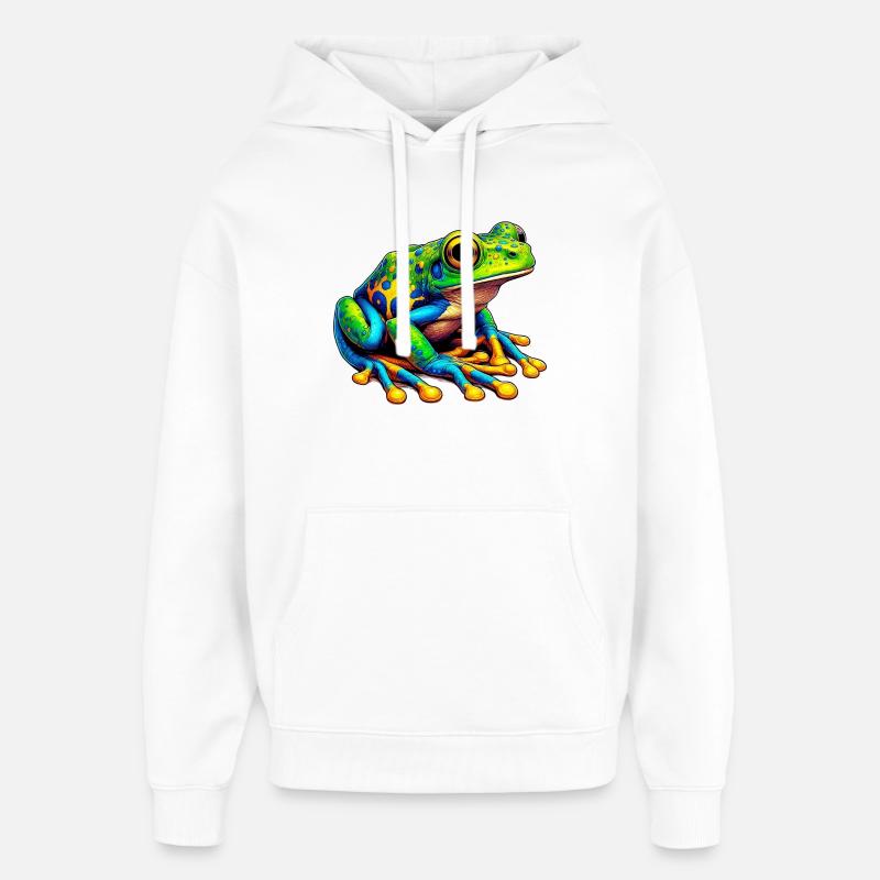 Frog - Oversized Unisex Hoodie by Stanley/Stella - white
