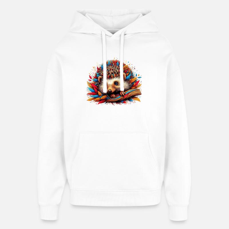 Hérisson - Sweat à capuche unisexe Stanley/Stella Oversized - blanc