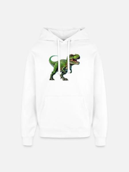 Dinosaur - Oversized Unisex Hoodie by Stanley/Stella - white