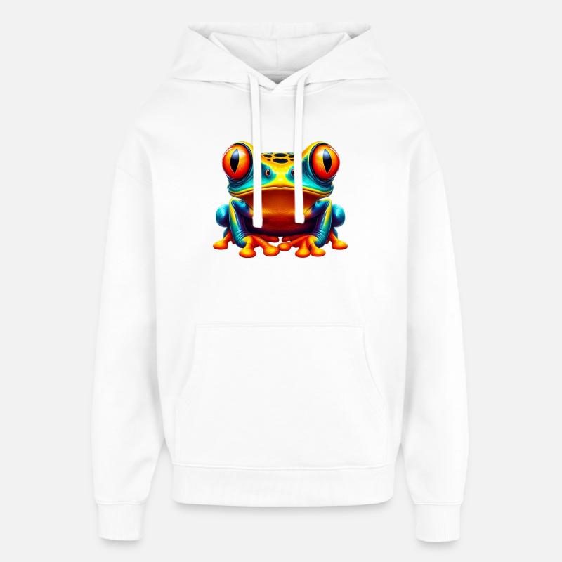 Frosch - Oversized Unisex Hoodie von Stanley/Stella - Weiß