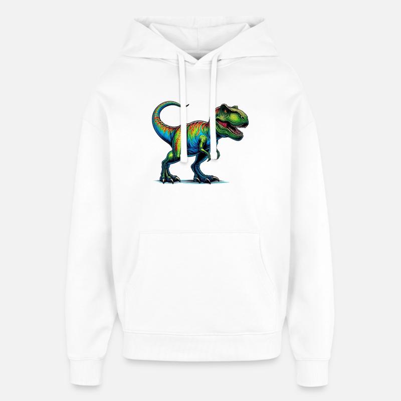 Dinosaur - Oversized Unisex Hoodie by Stanley/Stella - white
