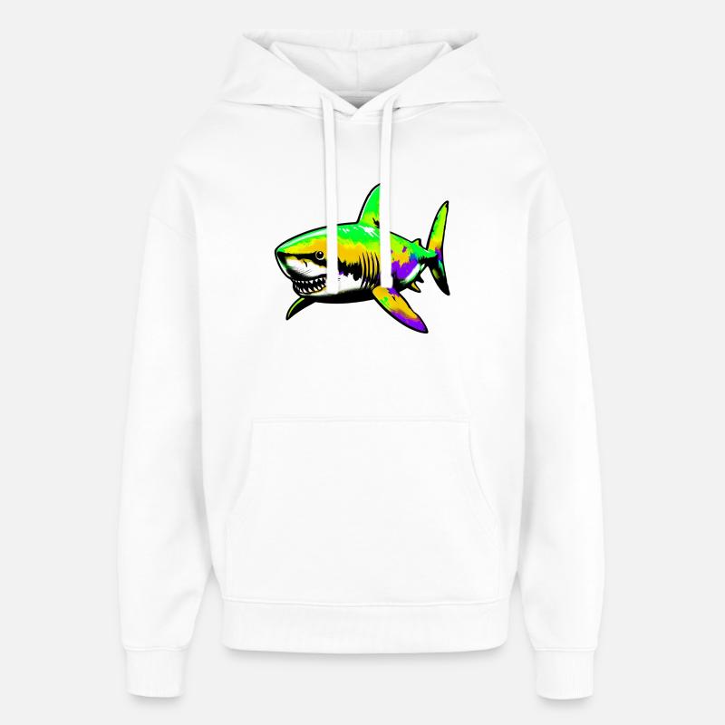 Requin - Sweat à capuche unisexe Stanley/Stella Oversized - blanc