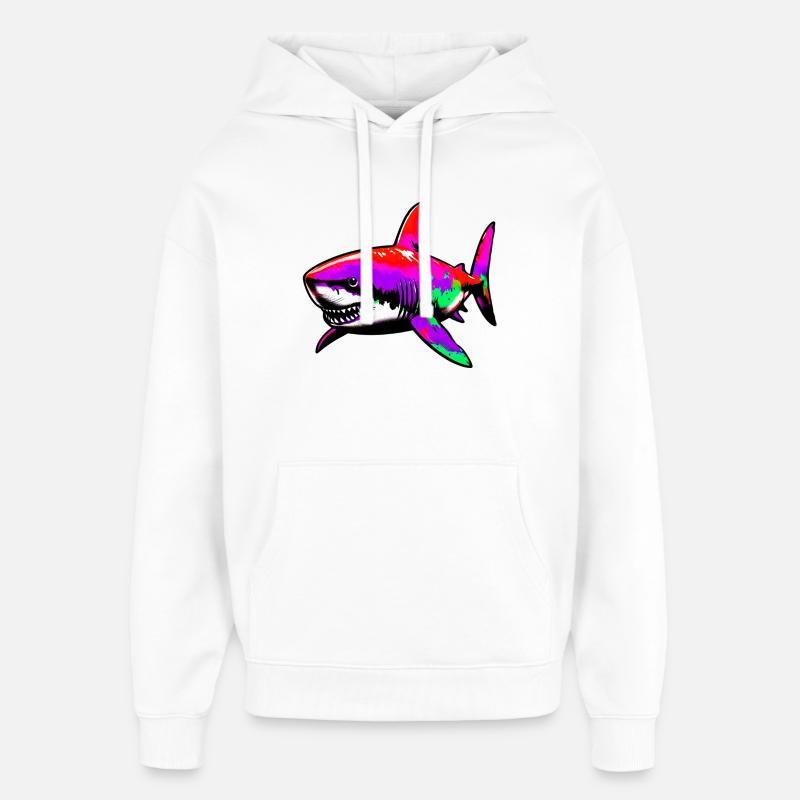 Requin - Sweat à capuche unisexe Stanley/Stella Oversized - blanc