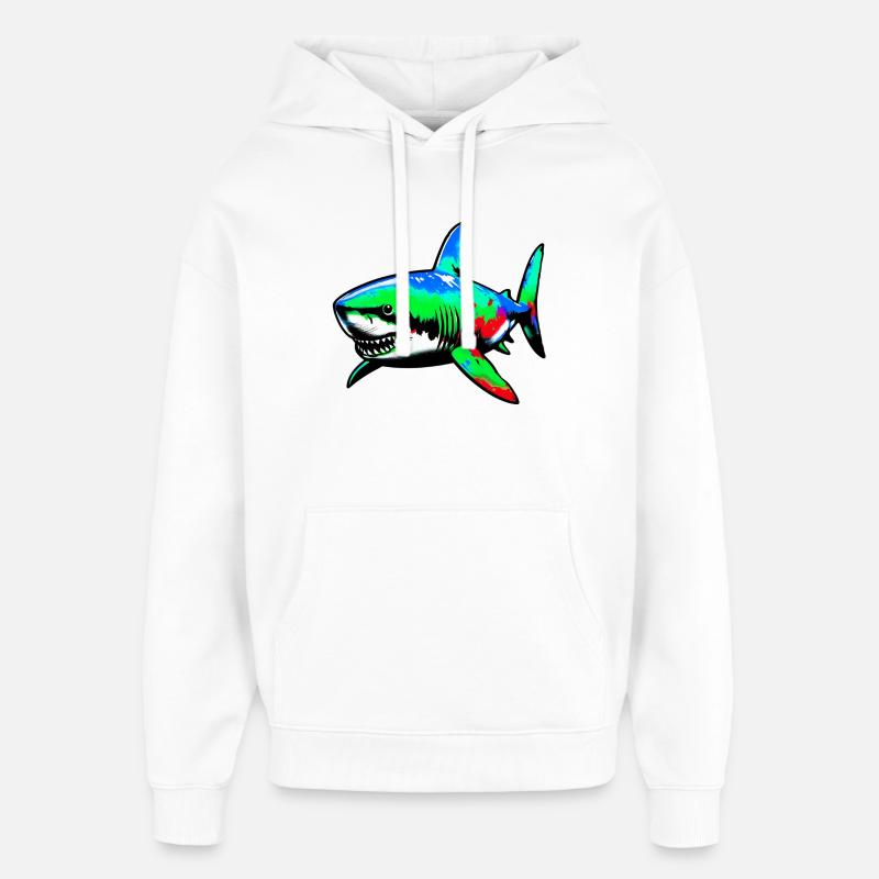 Requin - Sweat à capuche unisexe Stanley/Stella Oversized - blanc