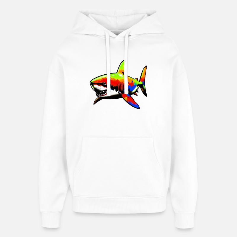 Requin - Sweat à capuche unisexe Stanley/Stella Oversized - blanc