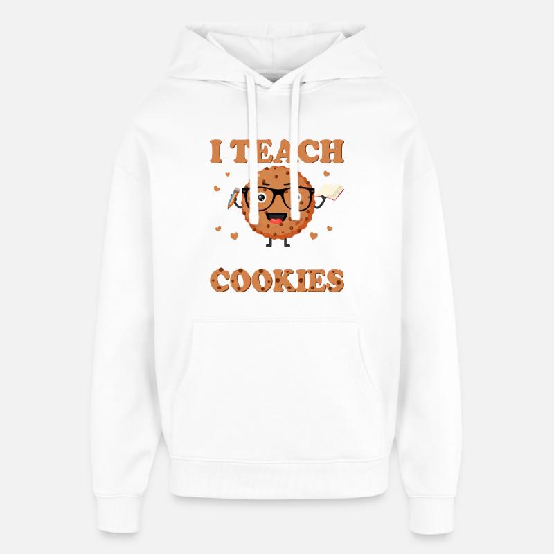 J’enseigne les biscuits intelligents – Design mignon - Sweat à capuche unisexe Stanley/Stella Oversized - blanc