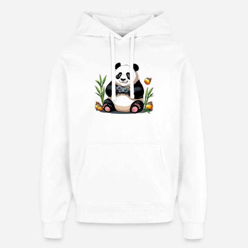 Chill Panda mit Gaming Controller - Oversized Unisex Hoodie von Stanley/Stella - Weiß