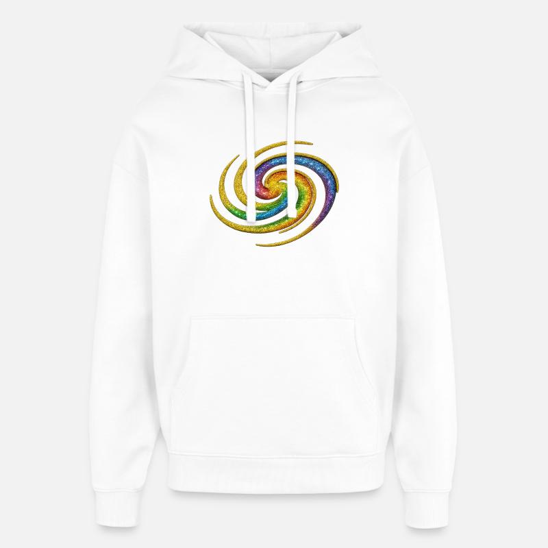 Spirale arc-en-ciel galactique - Sweat à capuche unisexe Stanley/Stella Oversized - blanc