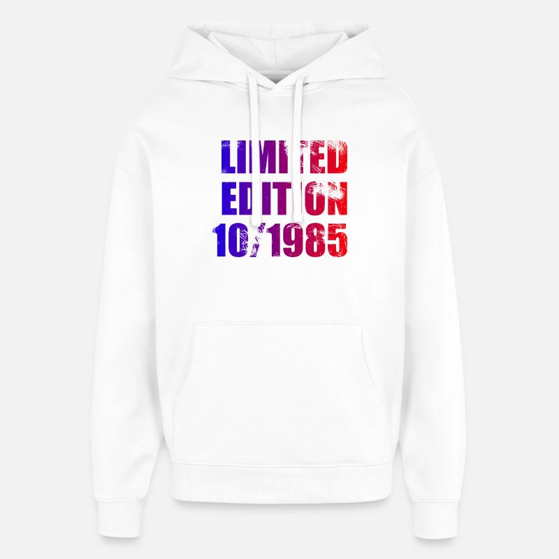 40e anniversaire Edition Limitée 10/1985 - Sweat à capuche unisexe Stanley/Stella Oversized - blanc