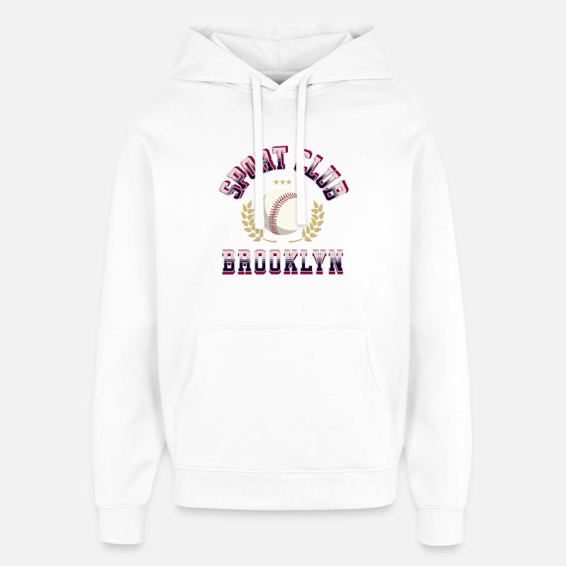 Baseball Teamgeist Emblem - Sweat à capuche unisexe Stanley/Stella Oversized - blanc