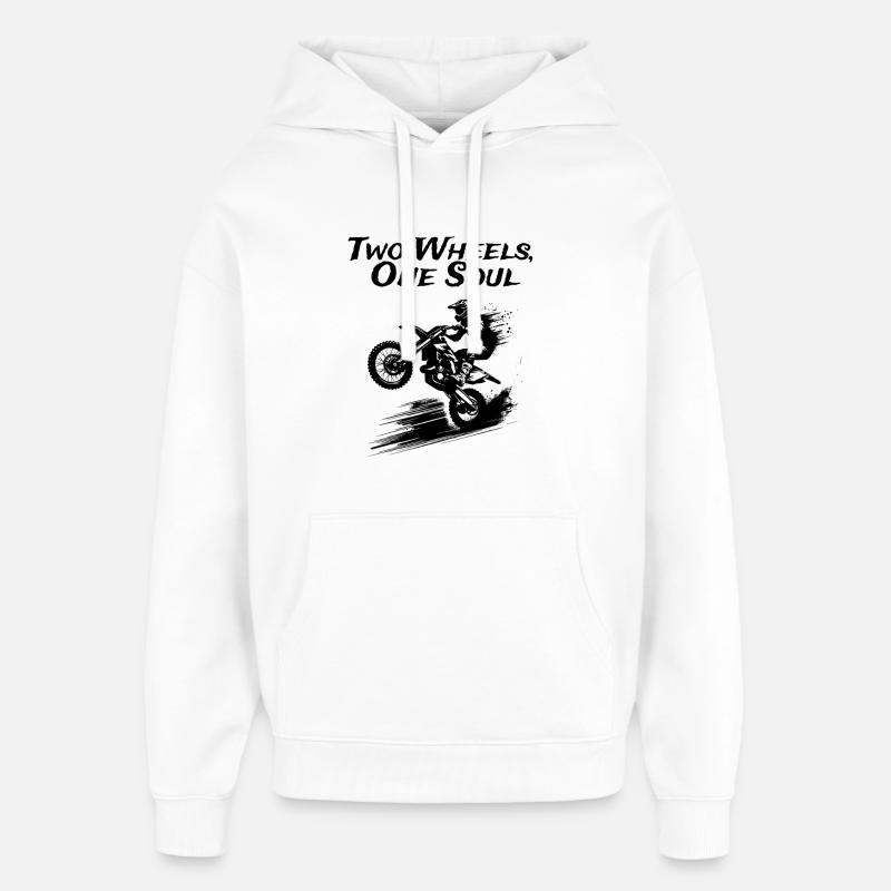 Deux roues, une âme - Sweat à capuche unisexe Stanley/Stella Oversized - blanc