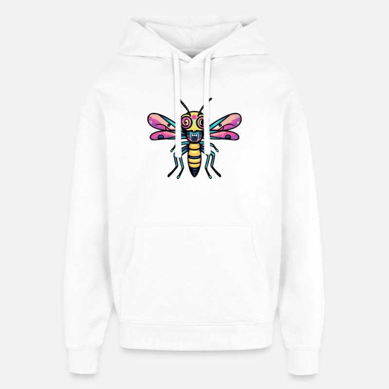 Libellule Halloween Bande dessinée drôle - Sweat à capuche unisexe Stanley/Stella Oversized - blanc