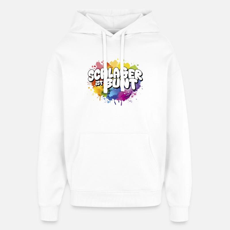 Schlager ist bunt  Regenbogen LSBTIQ - Oversized Unisex Hoodie von Stanley/Stella - Weiß