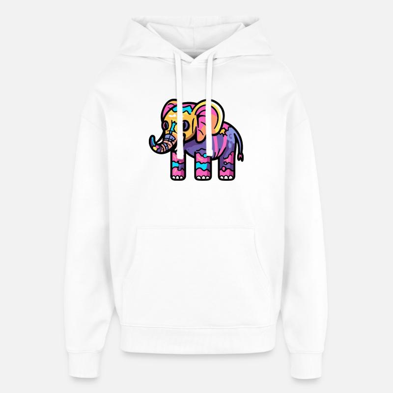 Éléphant Halloween Zombie - Sweat à capuche unisexe Stanley/Stella Oversized - blanc