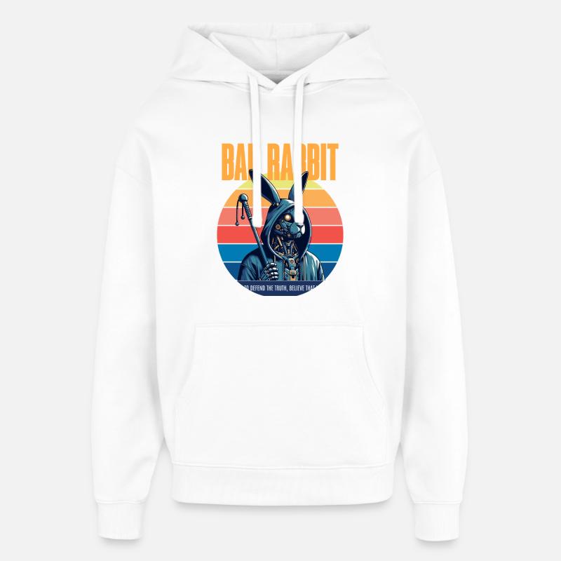 mauvais lapin - Sweat à capuche unisexe Stanley/Stella Oversized - blanc