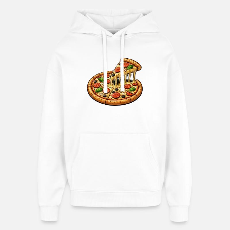 Pizza Motif - Sweat à capuche unisexe Stanley/Stella Oversized - blanc