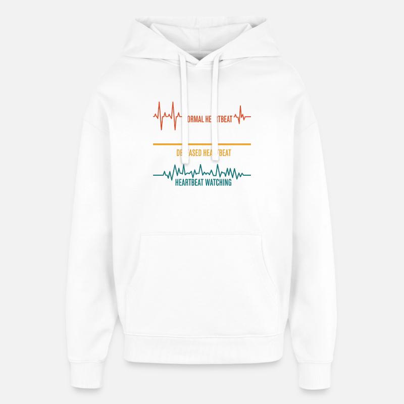 Variations du battement cardiaque Pression - Sweat à capuche unisexe Stanley/Stella Oversized - blanc
