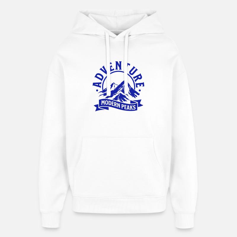 Modern Mountain Adventure Peaks Logo - Sweat à capuche unisexe Stanley/Stella Oversized - blanc